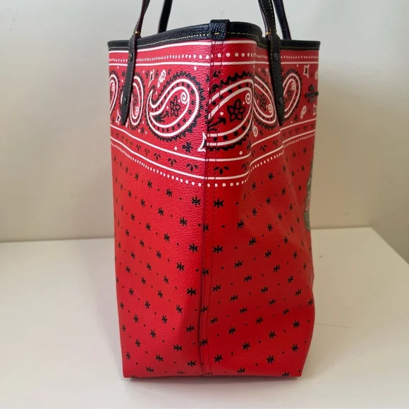 DISNEY X COACH Mickey Mouse Reversible Bandana Print City Tote - Picture 5 of 12